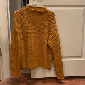 Madewell chunky sweater with buttoned slit option